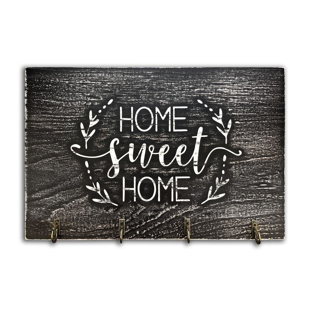 Ключниця 20х30 "Home sweet home (2 гілки)" (сірий вінтаж)