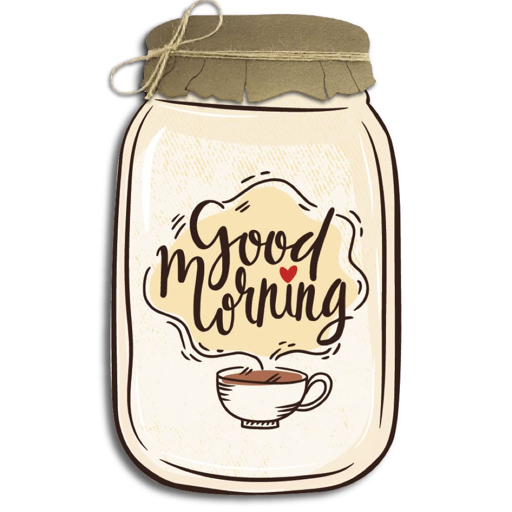 Декоративна дерев'яна табличка «Банка»  "Good morning"