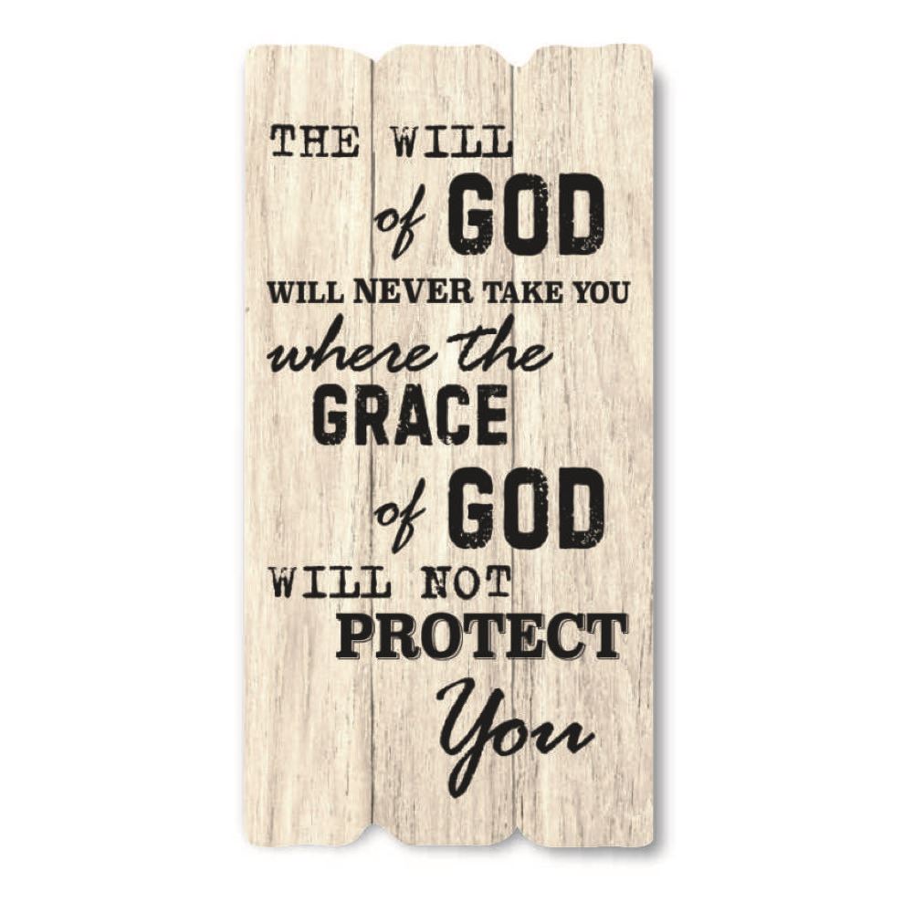 Декоративная деревянная табличка 30 15 "The will of God will never take you"