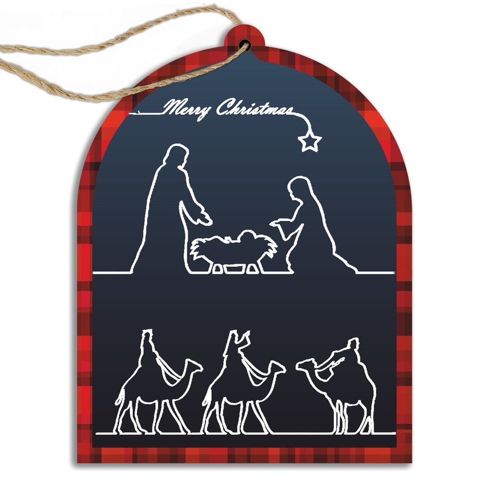 Прикраса ялинкова у формі таблички "Merry Christmas" 10х8 см