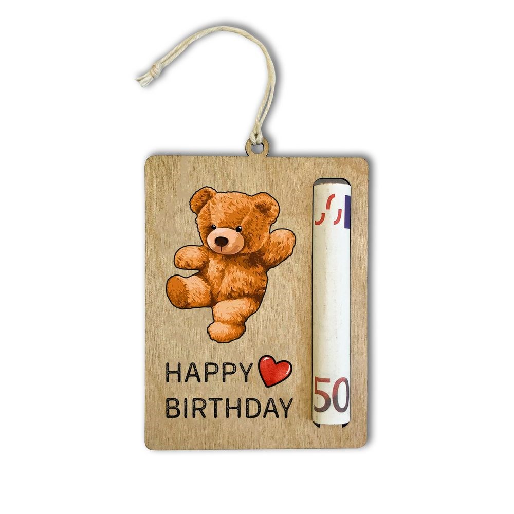 Подарункова листівка-тримач на гроші "Happy birthday"