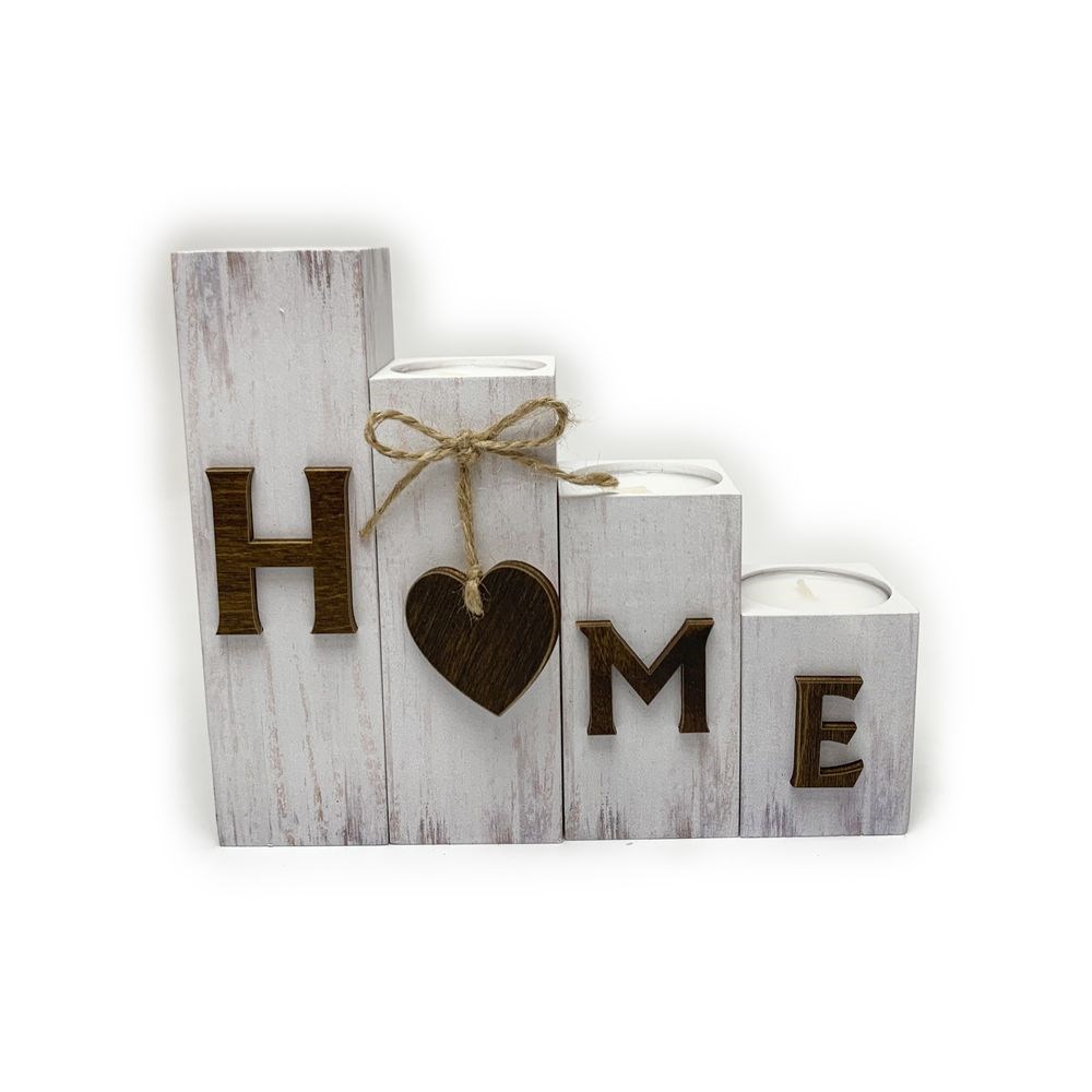 Набор подсвечников деревянных "Home" 4 шт.