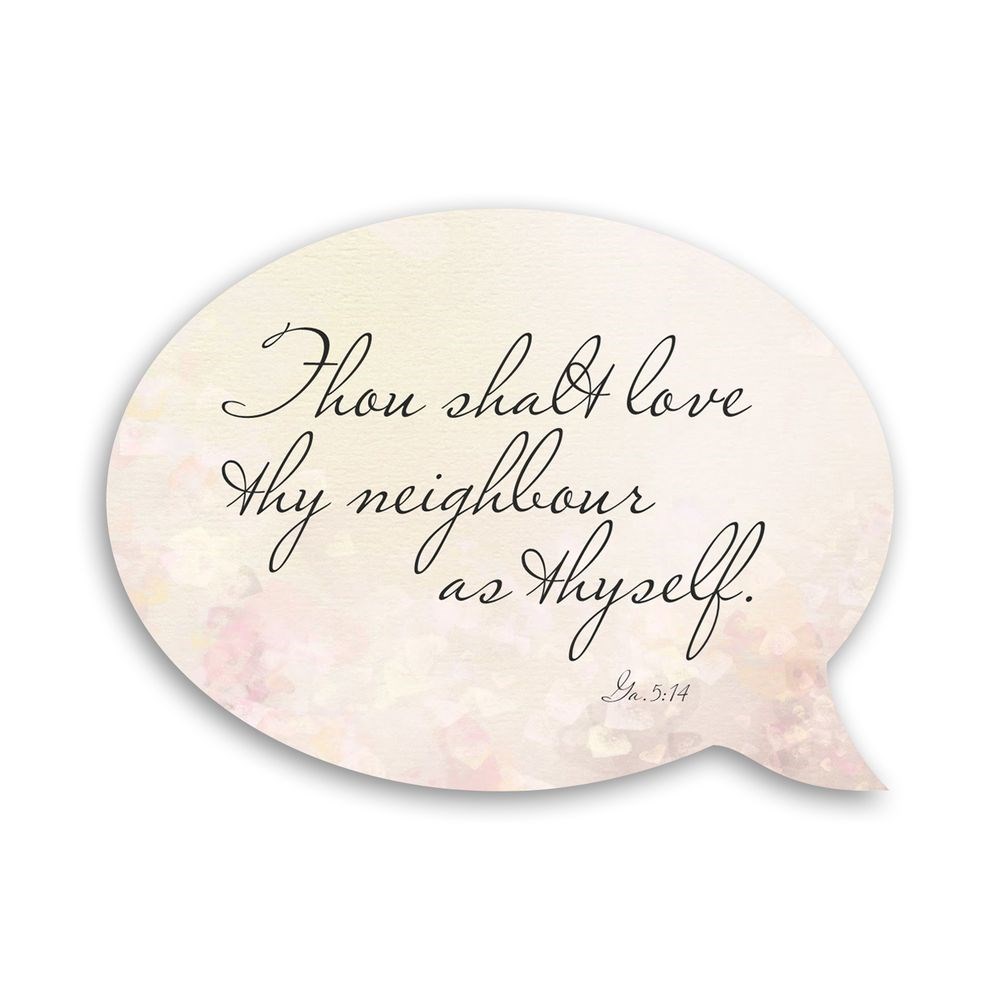 Декоративний дерев'яний магнит-выслов "Thou shalt love they neighbour