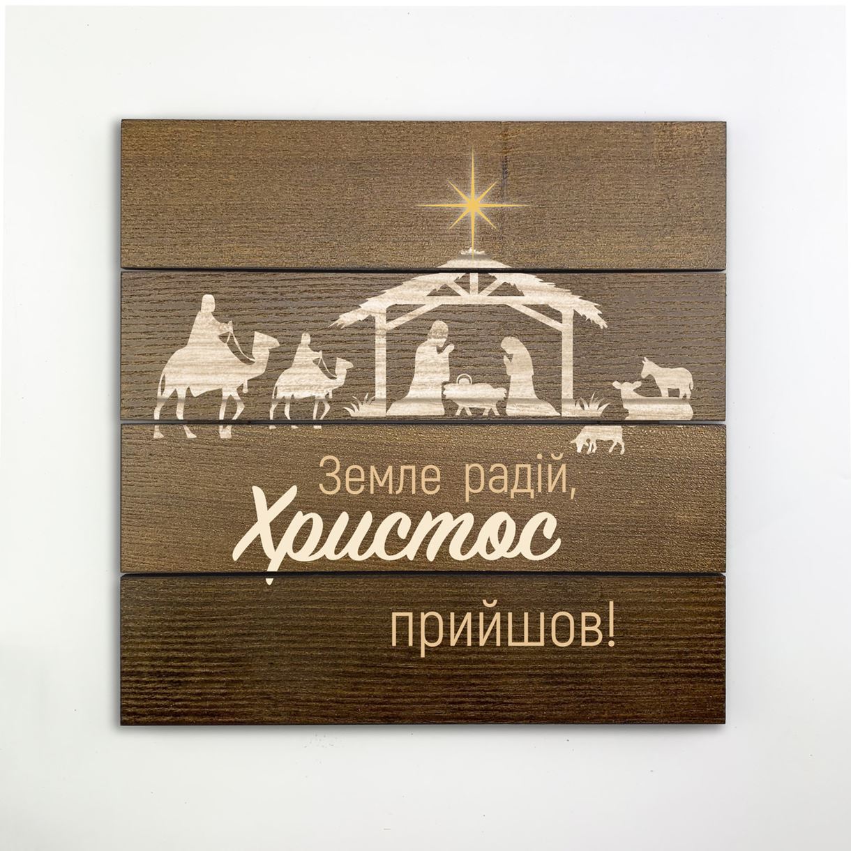Декоративне дерев'яне панно-щит  "Земле, радій!"