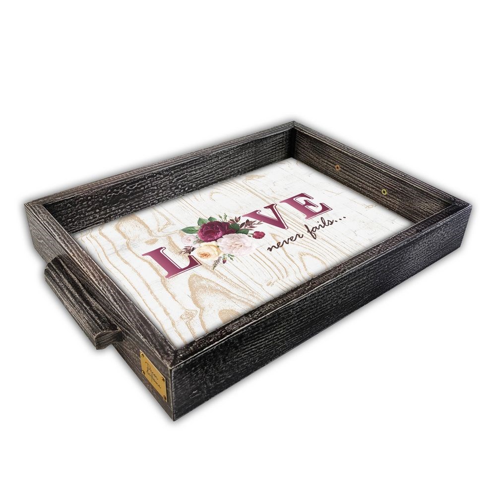 Деревянный поднос "Love" (с ручками) 22х30 см
