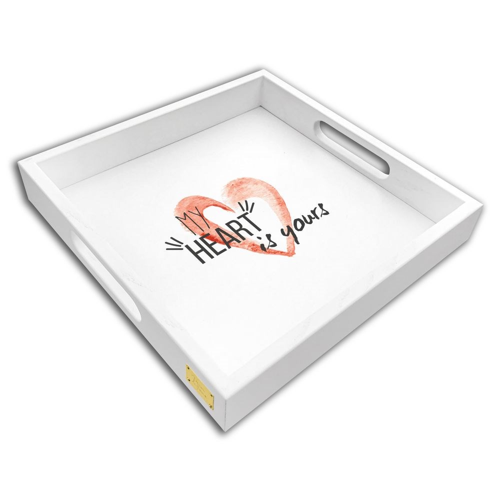 Поднос деревянный "My heart is yours" 30х30 см