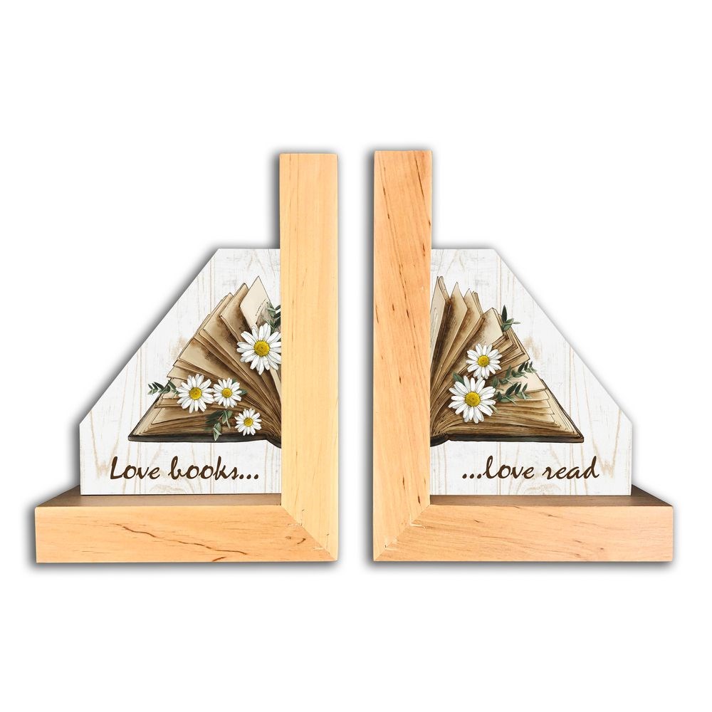 Подставка для книг (букенд) "Love books/Love read" (коричнева)