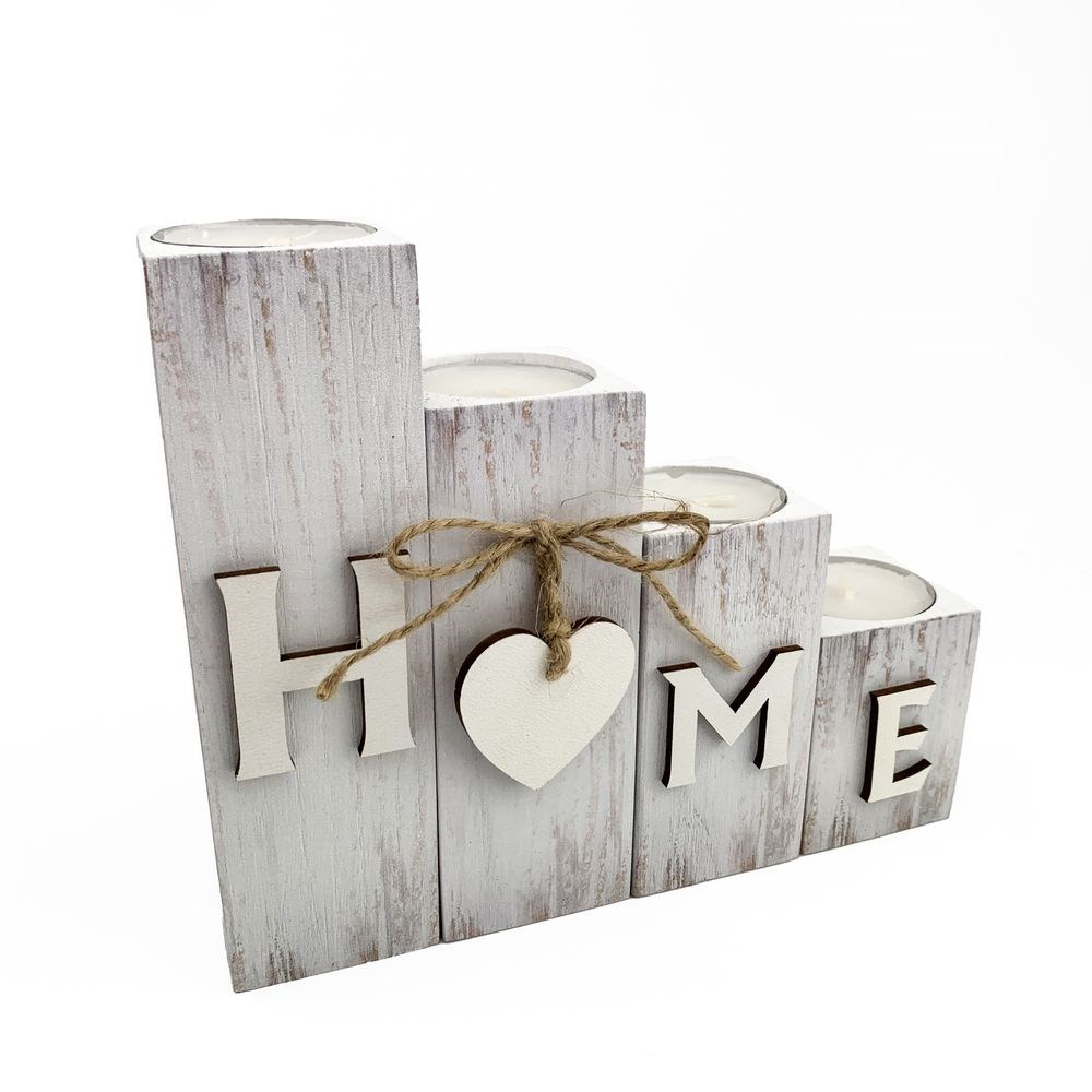 Набор подсвечников деревянных "Home" 4 шт.