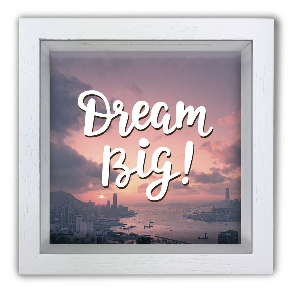 Дерев'яна копілка (скарбничка) 20 20 см "Dream big"