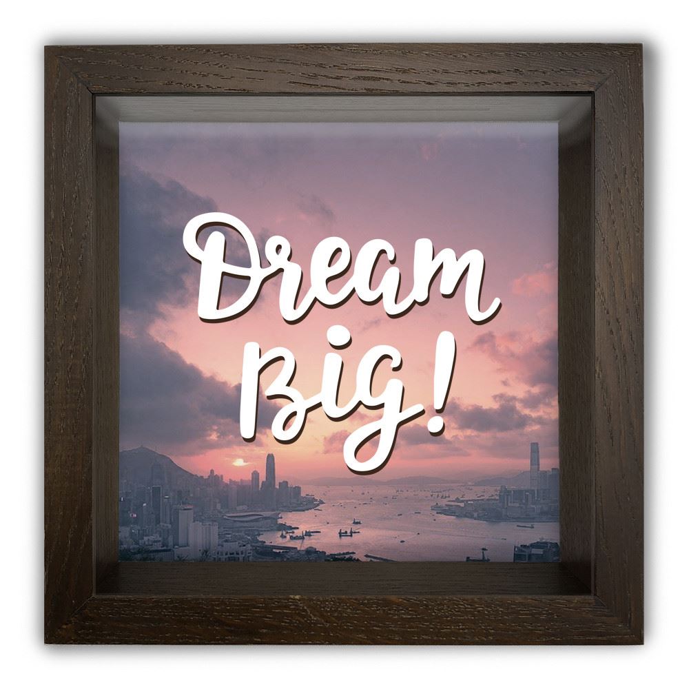 Дерев'яна копілка (скарбничка) 20 20 см "Dream big"
