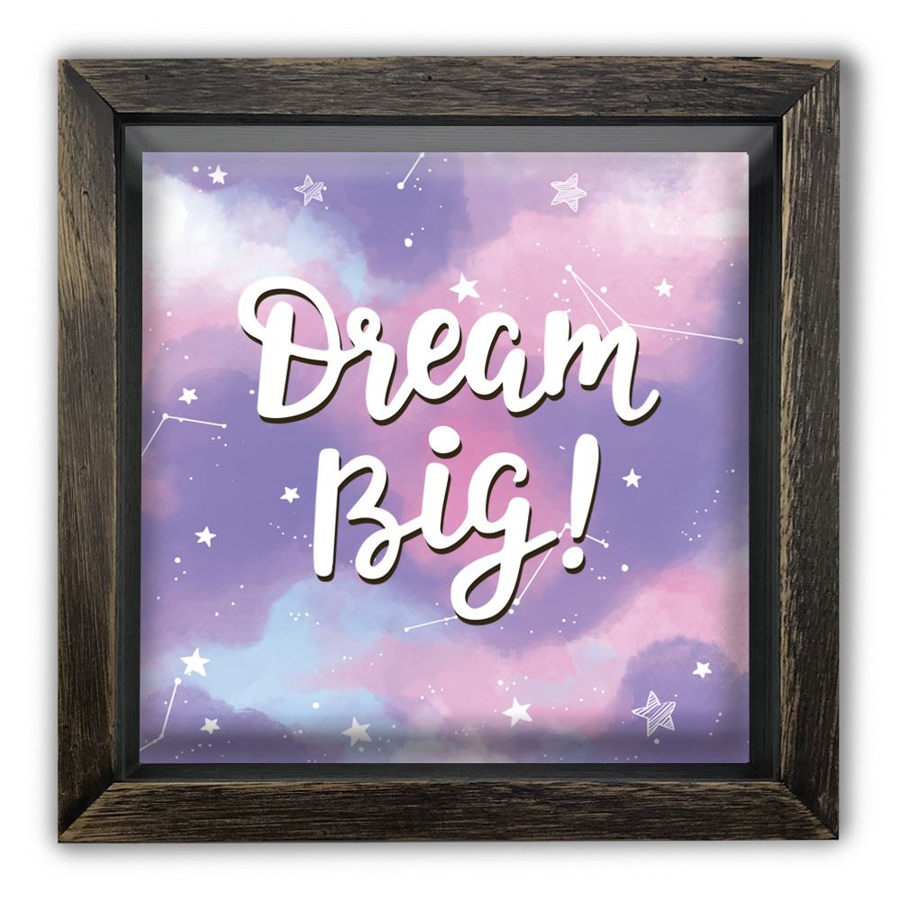 Дерев'яна копілка (скарбничка) 20 20 см "Dream big"
