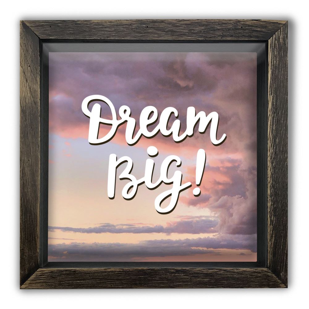 Дерев'яна копілка (скарбничка) 20 20 см "Dream big"