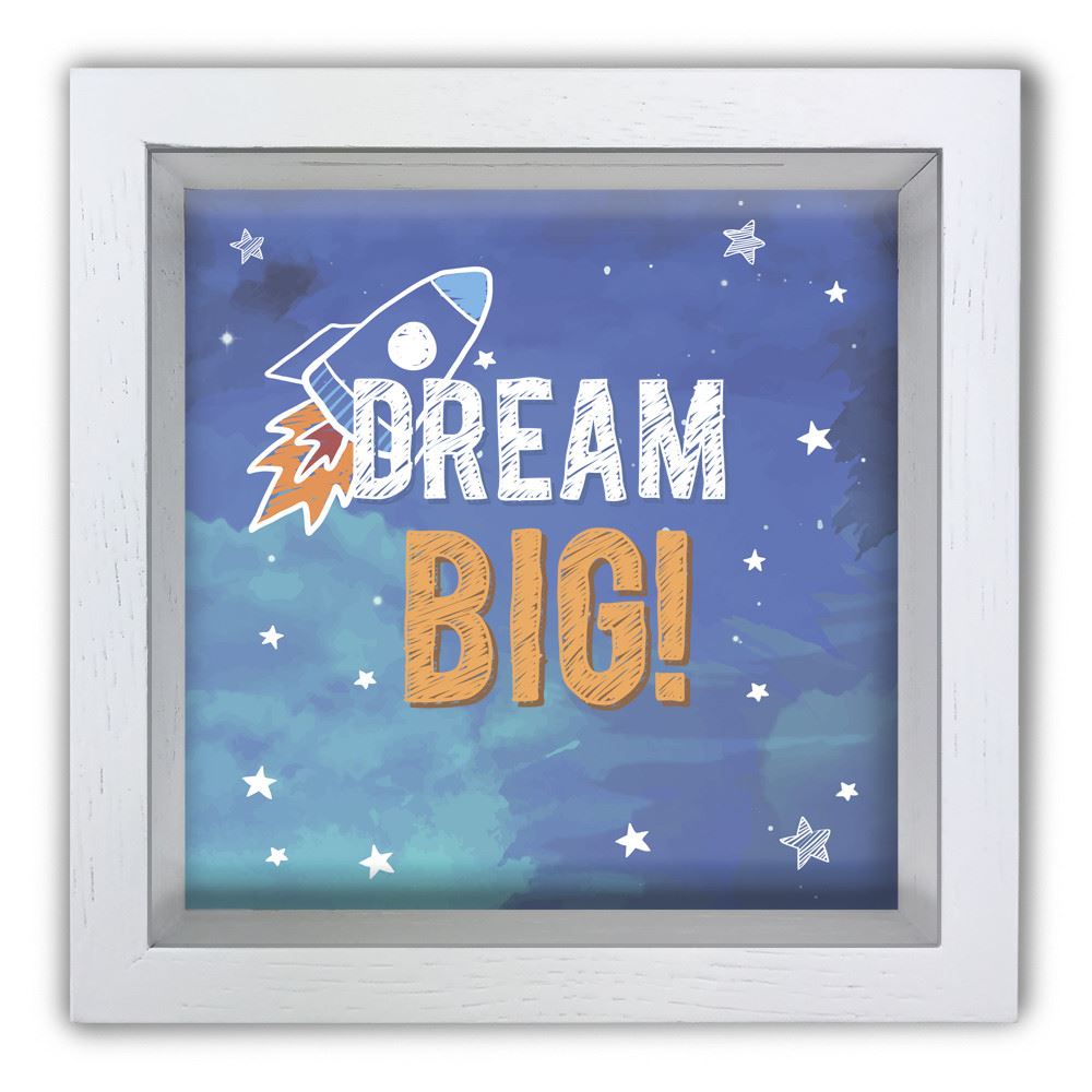 Дерев'яна копілка (скарбничка) 20 20 см "Dream big"