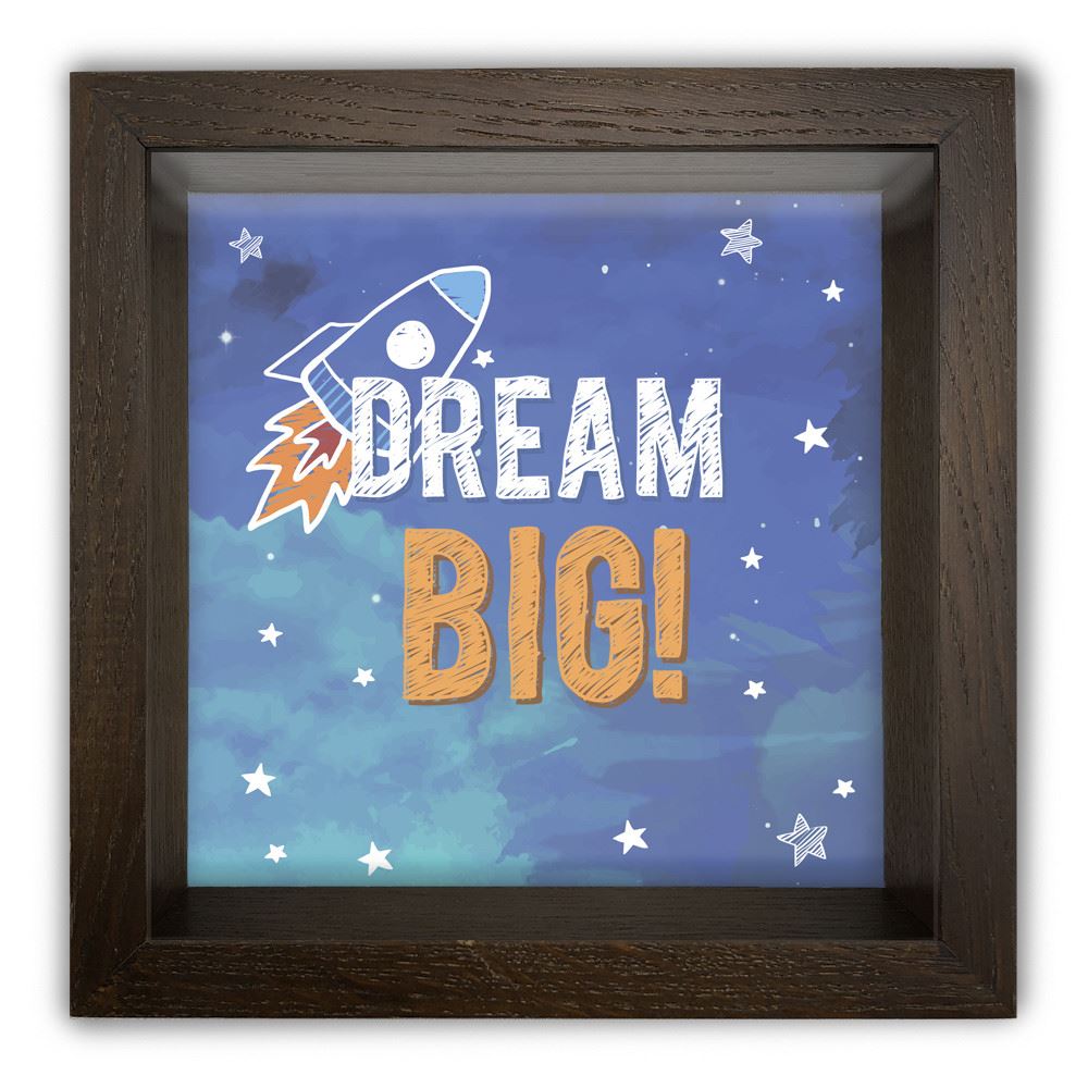 Деревянная копилка 20 20 см "Dream big"