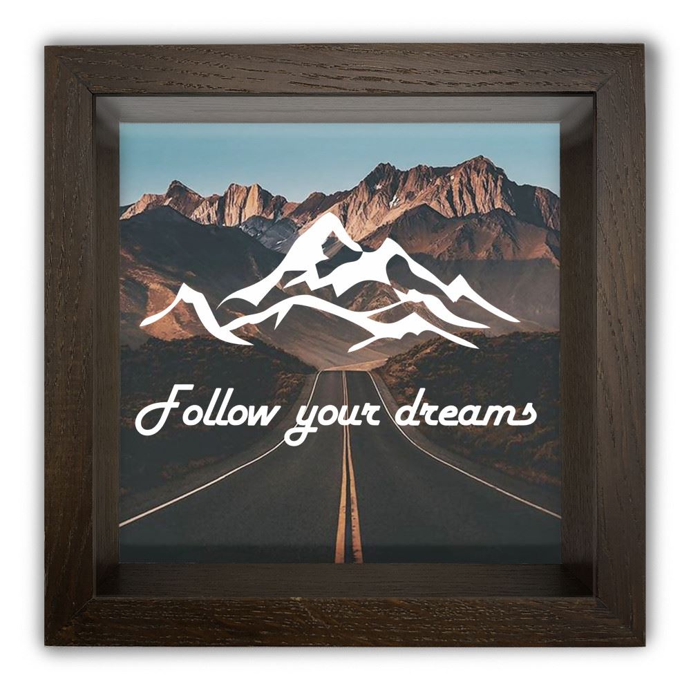 Деревянная копилка 20 20 см "Follow your dreams"