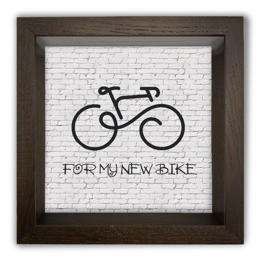 Дерев'яна копілка (скарбничка) 20 20 см "For my new bike"