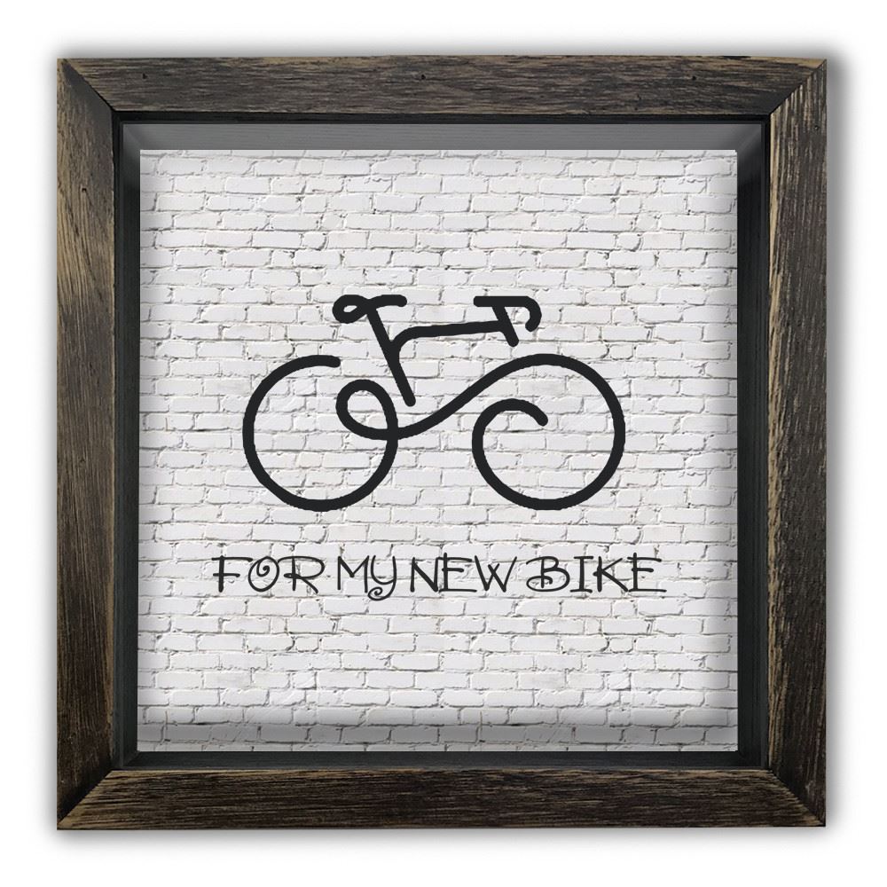 Дерев'яна копілка (скарбничка) 20 20 см "For my new bike"