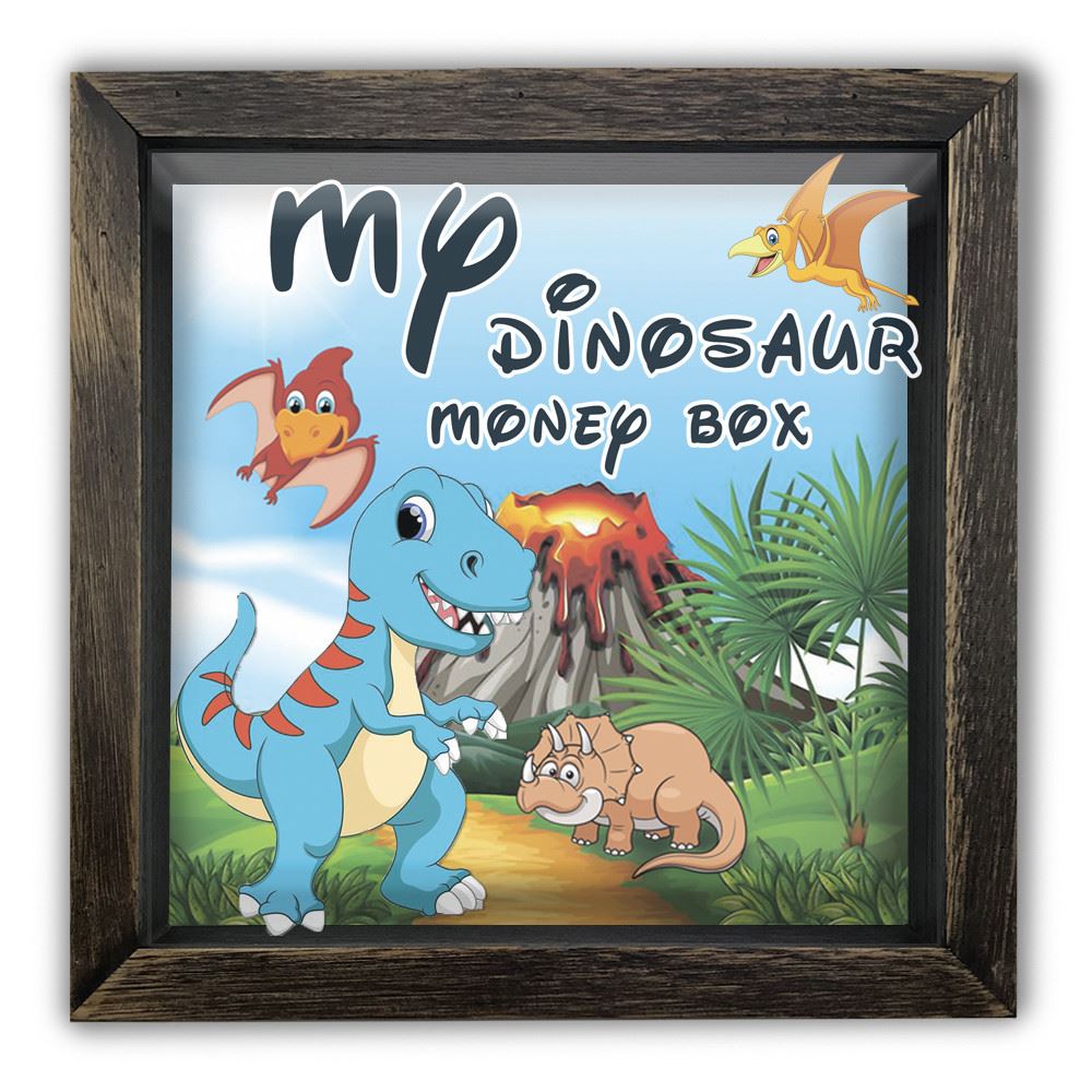 Деревянная копилка 20 20 см "My dinosaur money box"
