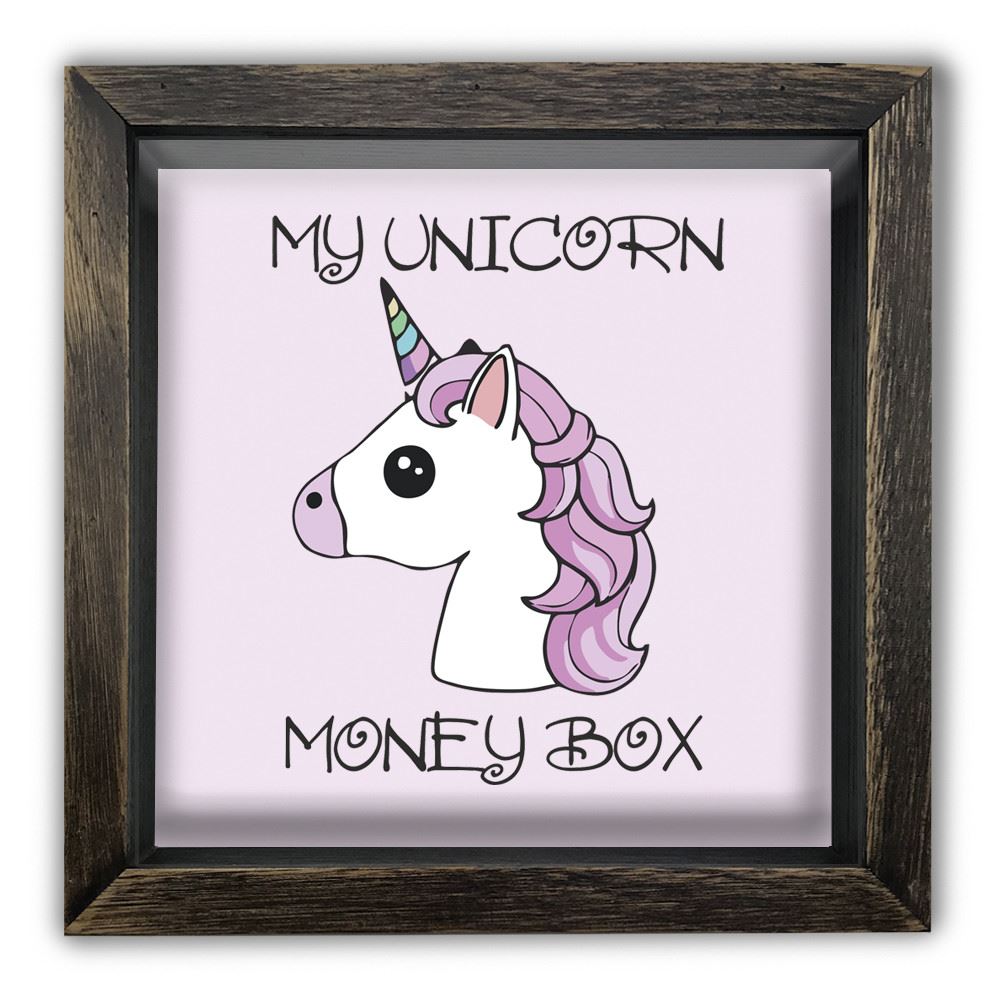 Дерев'яна копілка (скарбничка) 20 20 см "My unicorn money box"