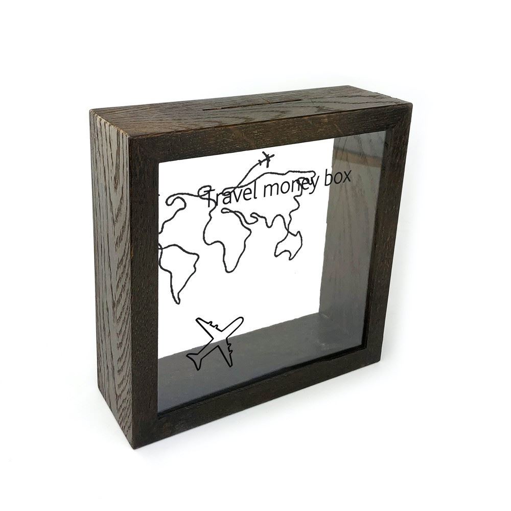 Деревянная копилка 20 20 см "Travel money box"