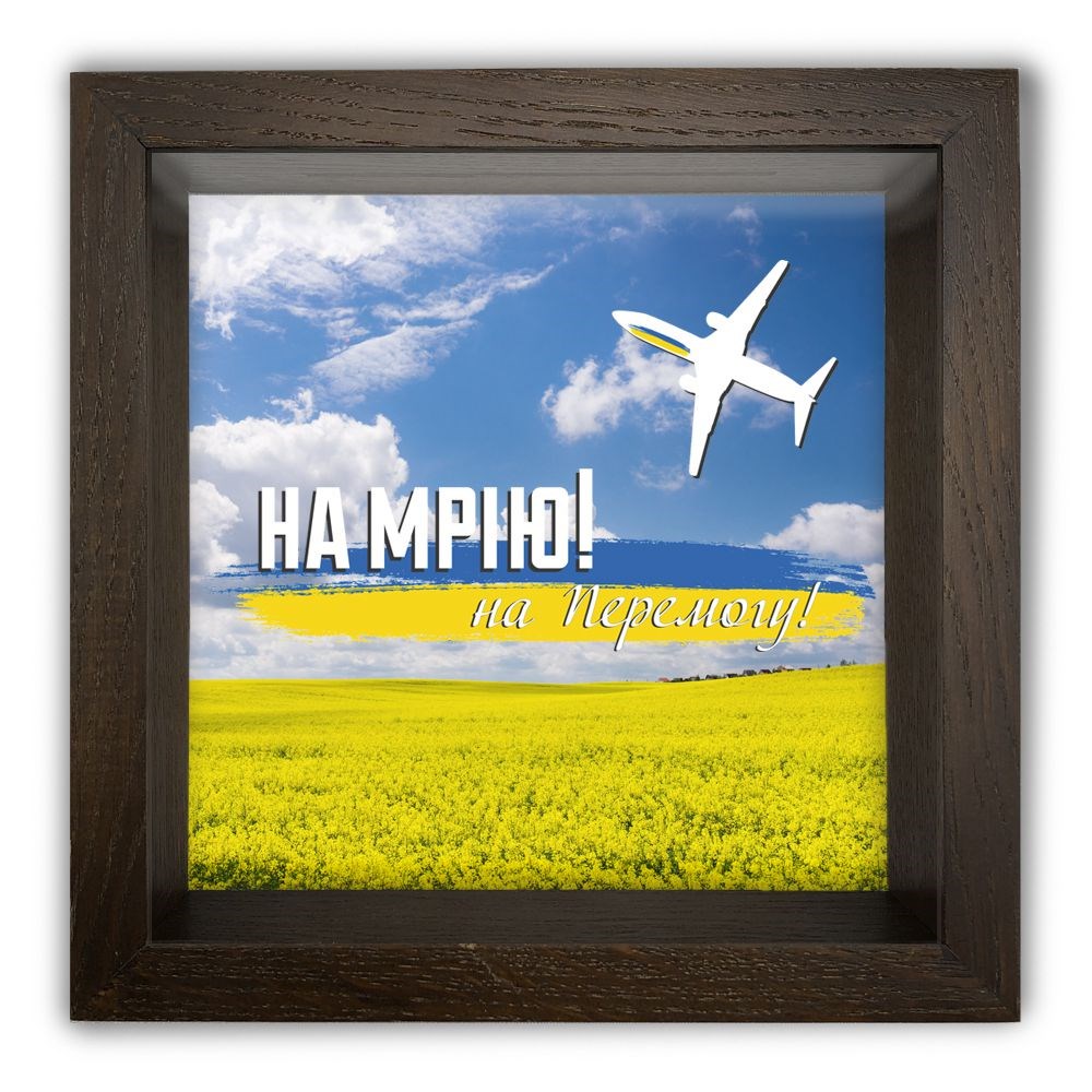 Дерев'яна копілка (скарбничка) 20 20 см "На мрію, на перемогу"