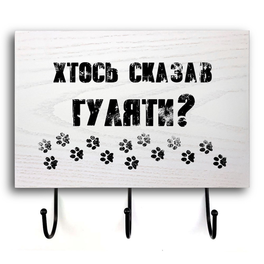 Wooden wall hanger-hooks "Хтось сказав" 20х30