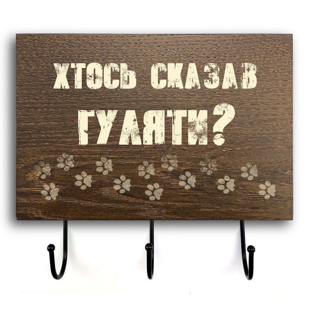 Wooden wall hanger-hooks "Хтось сказав" 20х30