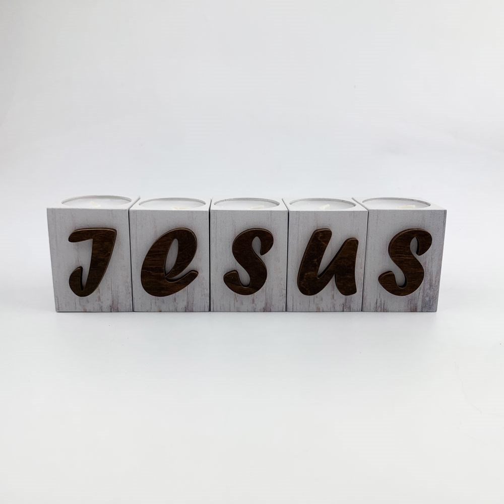 Набор подсвечников деревянных "Jesus" 5х6 см