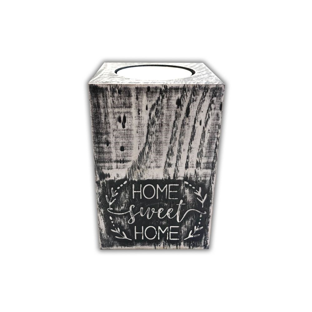 Дерев'яний підсвічник "Home sweet home" (листок збоку)